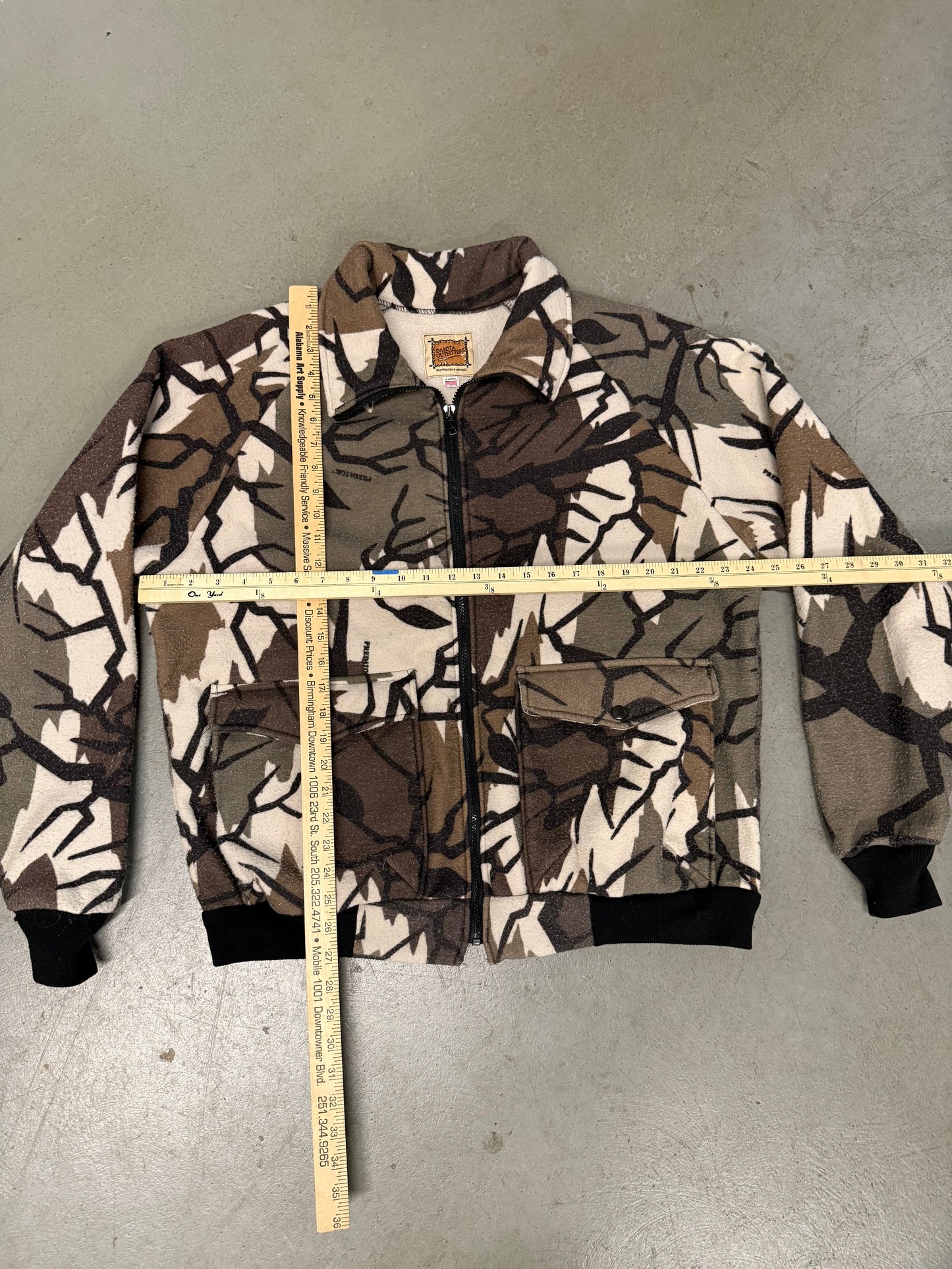 80's Dakota Outfitters Camo Full-zip Fleece Jacket - XL