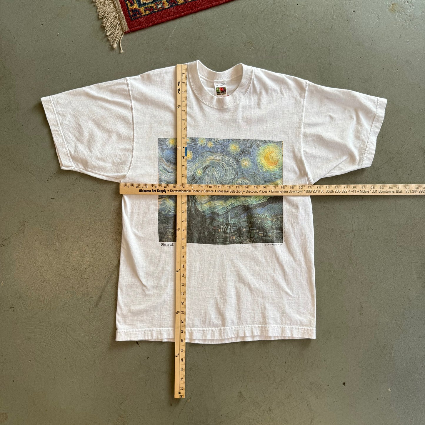 Vintage Starry Night Van Gogh T-shirt - Large