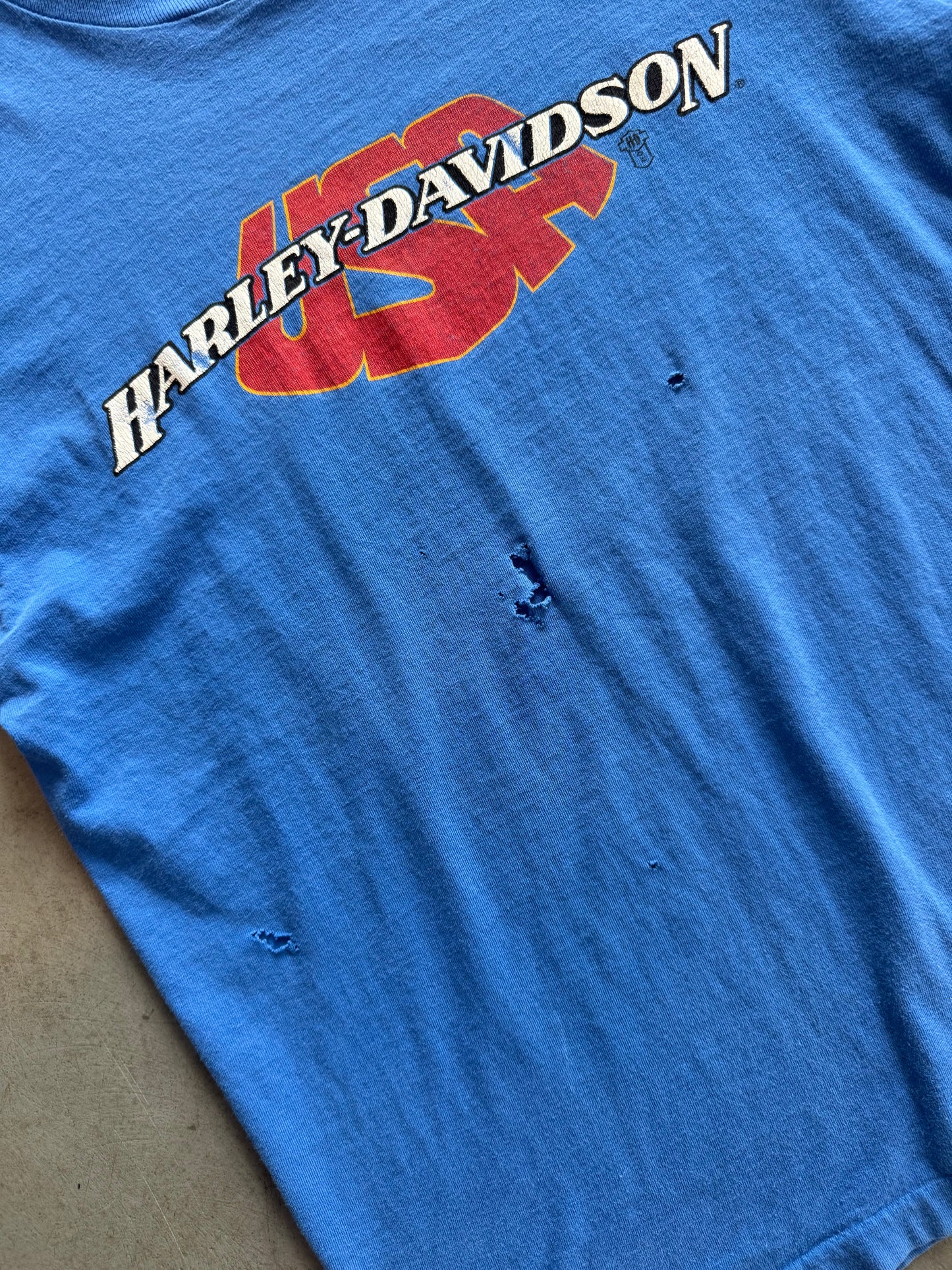 Vintage Distressed Harley Davidson Shirt - Measurements in pics