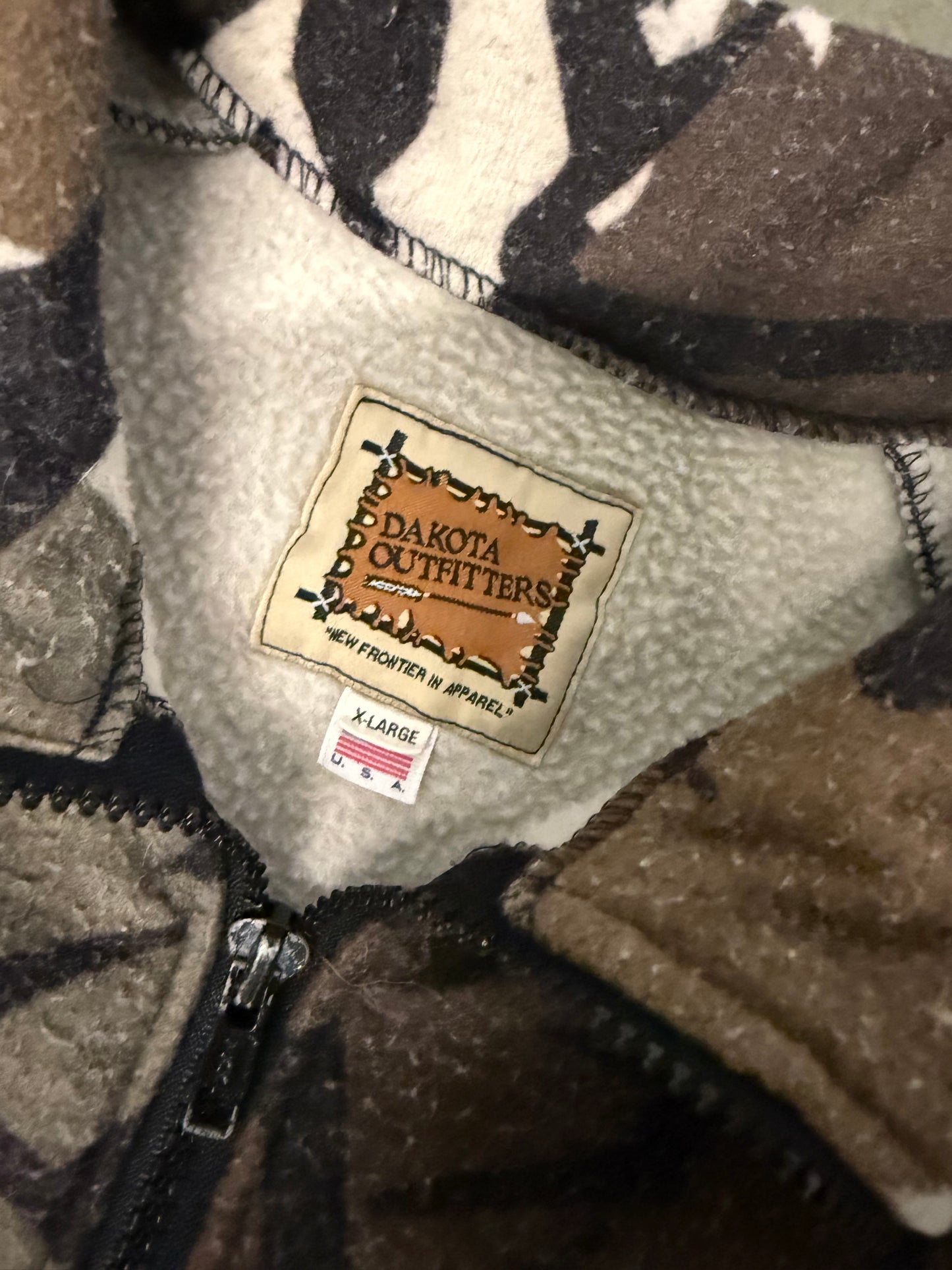 80's Dakota Outfitters Camo Full-zip Fleece Jacket - XL
