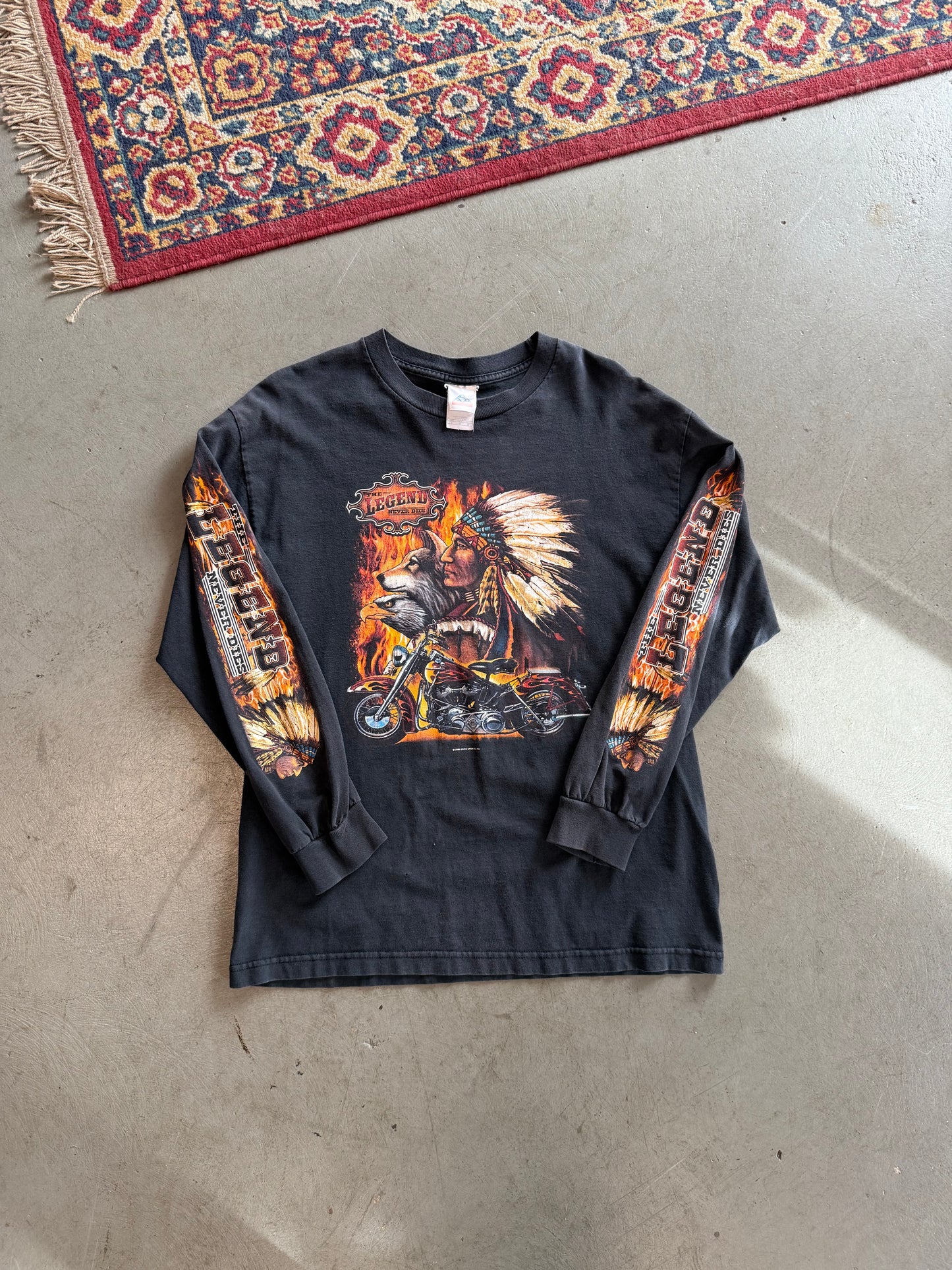 Y2K The Legend Never Dies Long Sleeve Motorcycle Tee - Large