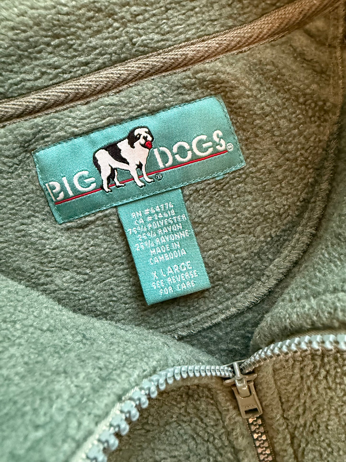 Vintage Big Dogs Quarter Zip Pullover - XL