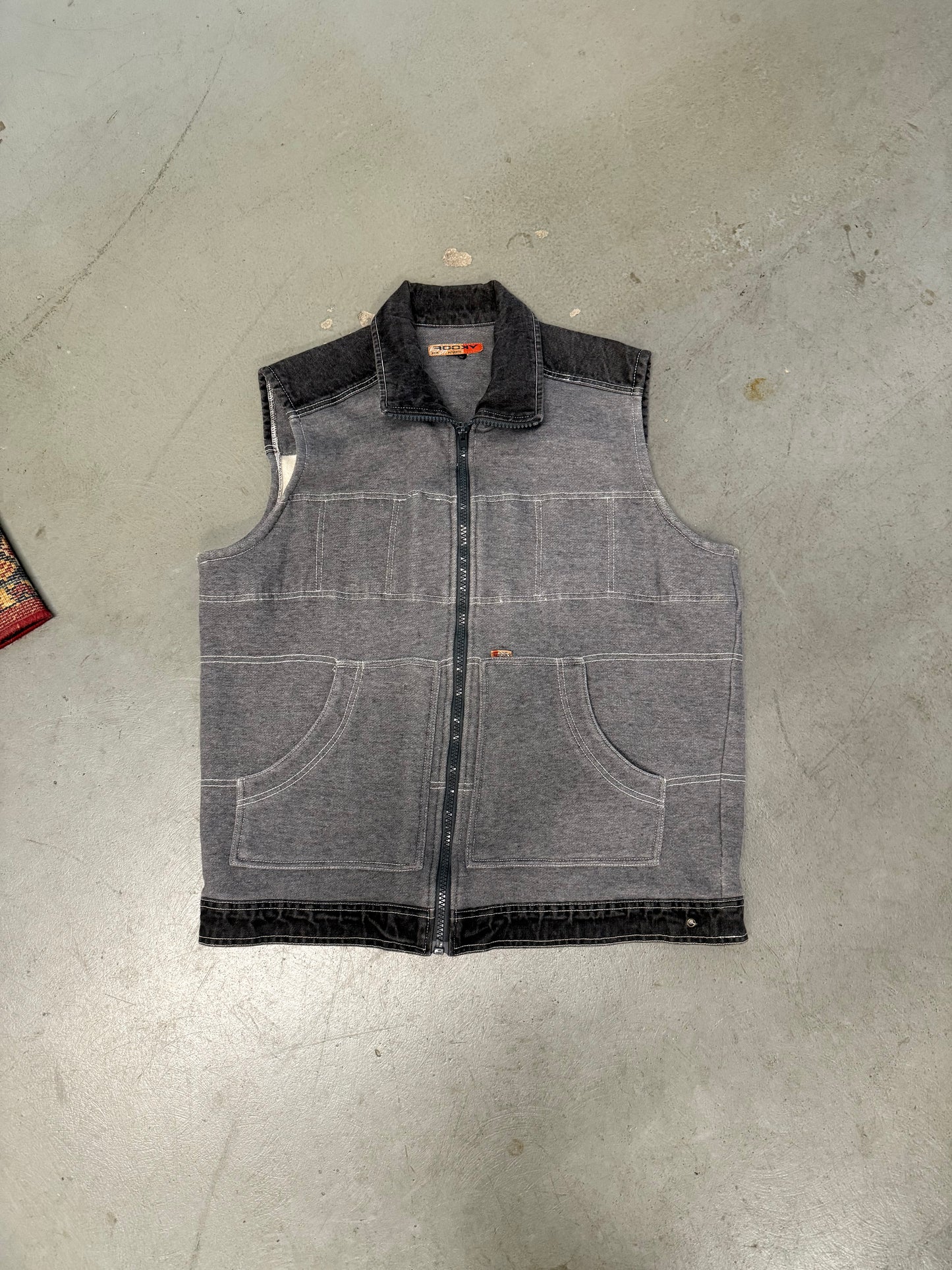 Y2K Rooky Insulated Denim Vest - Measured