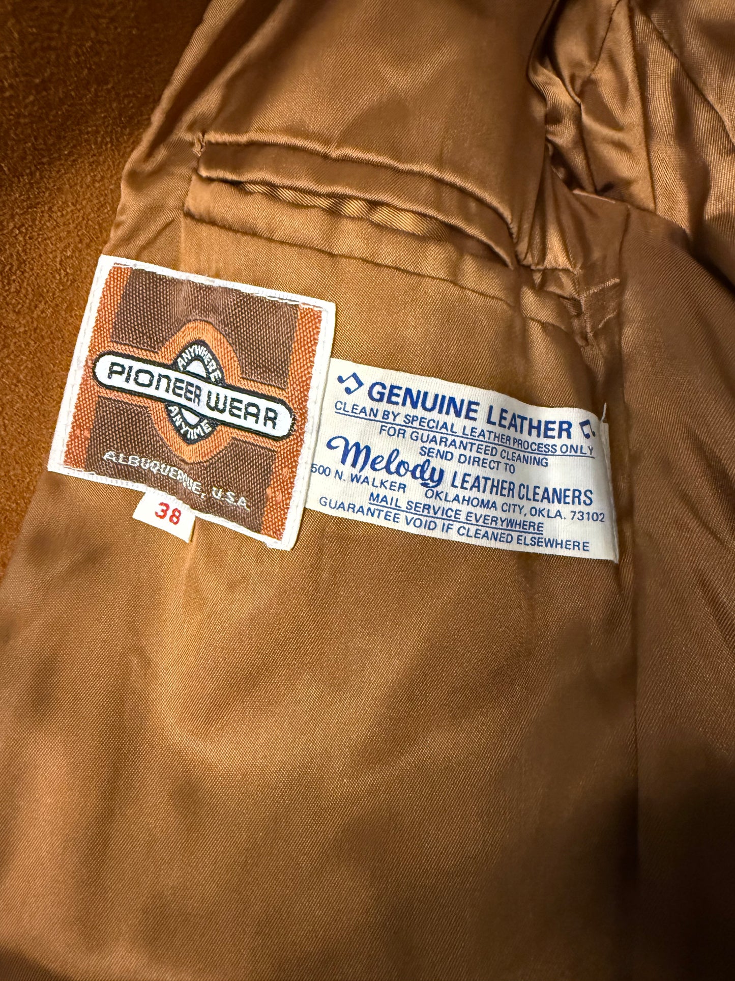 70's Pioneer Wear Western Leather Coat - 38