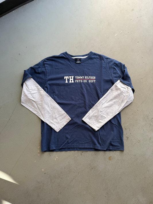 Y2K Tommy Layered Sleeve Tee - XL