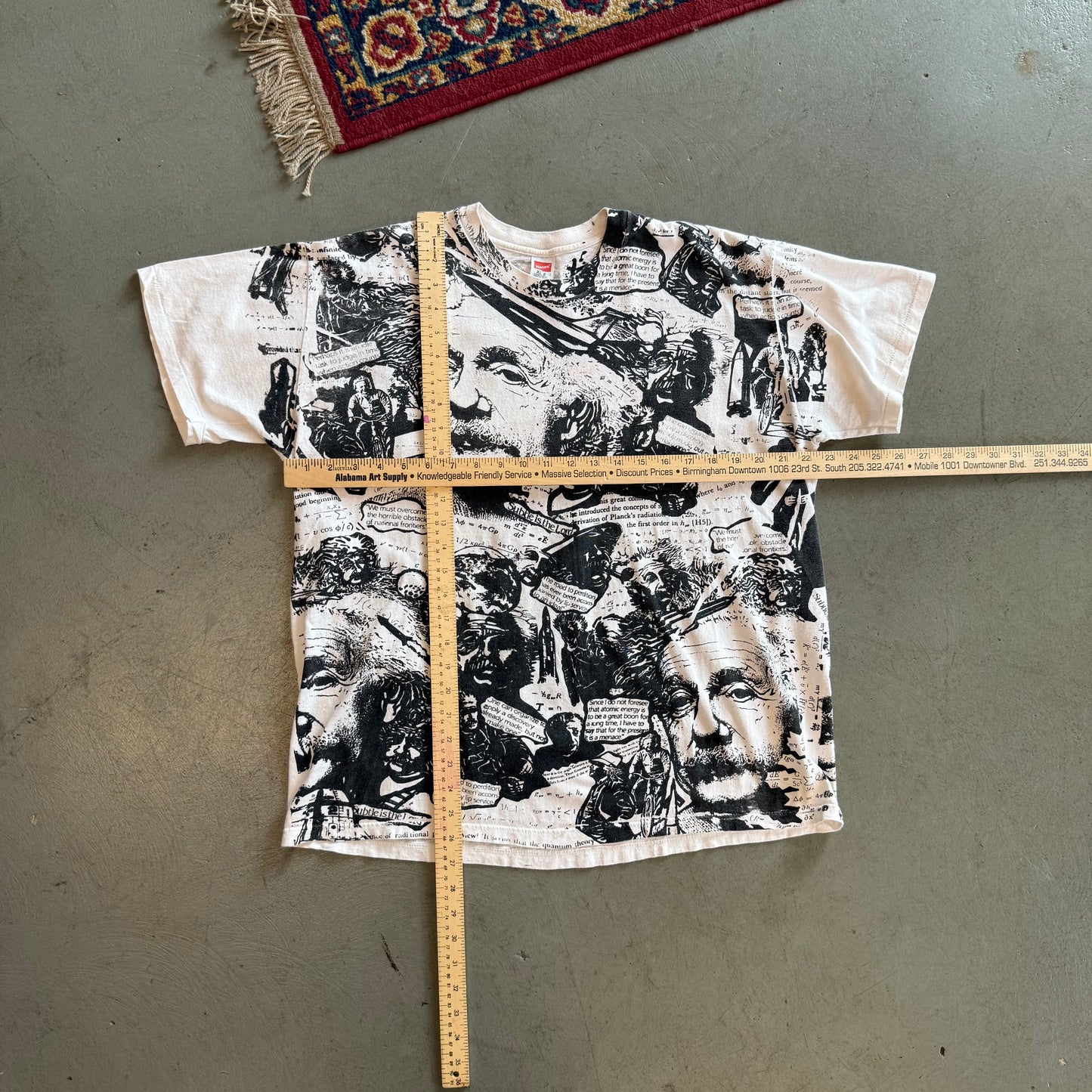 Vintage AOP Einstein Euro T-shirt - XL