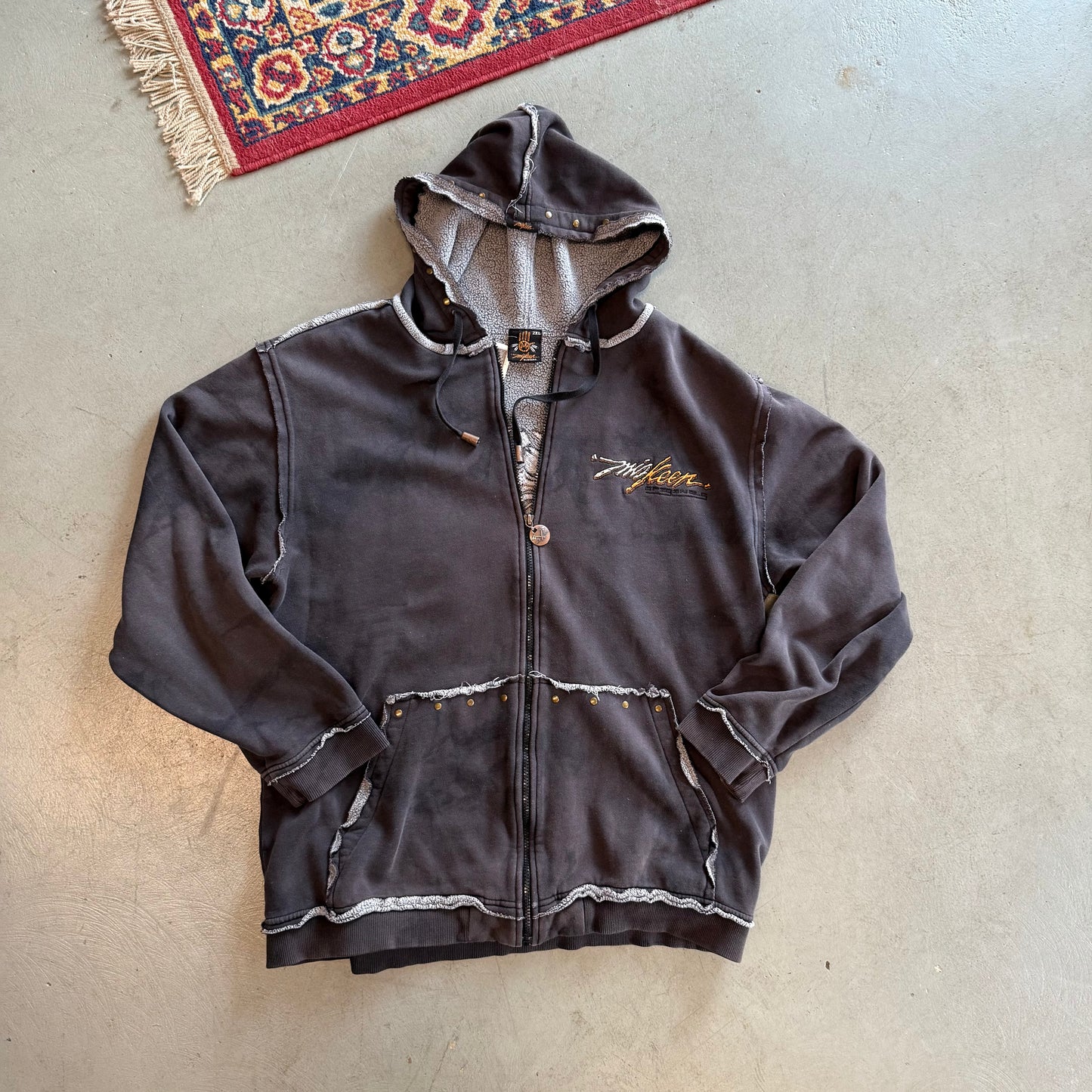 Y2K Hooded Native American Zip Up - XXL