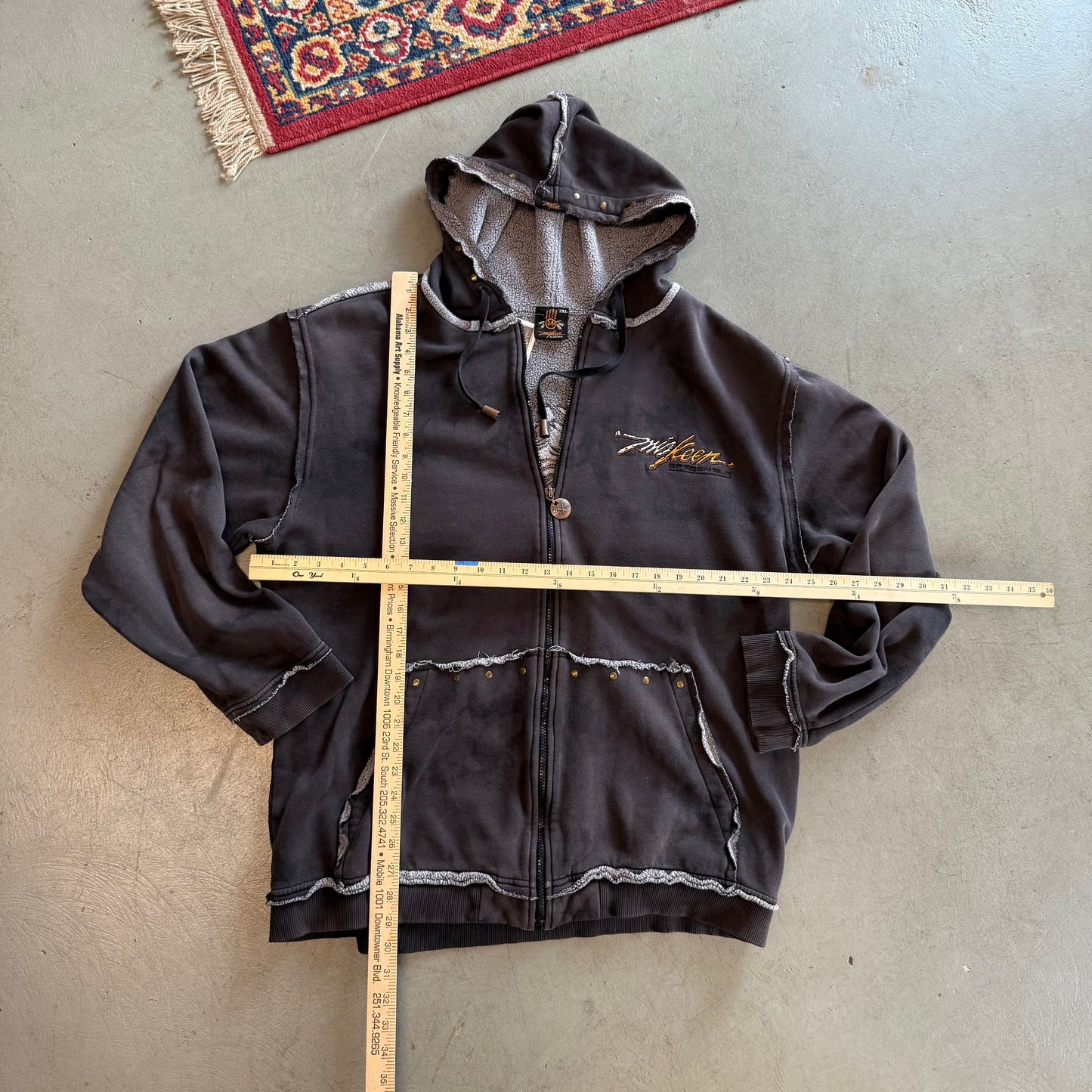 Y2K Hooded Native American Zip Up - XXL
