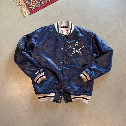 Y2K Dallas Cowboys Mitchell & Ness Satin Bomber Jacket - Large