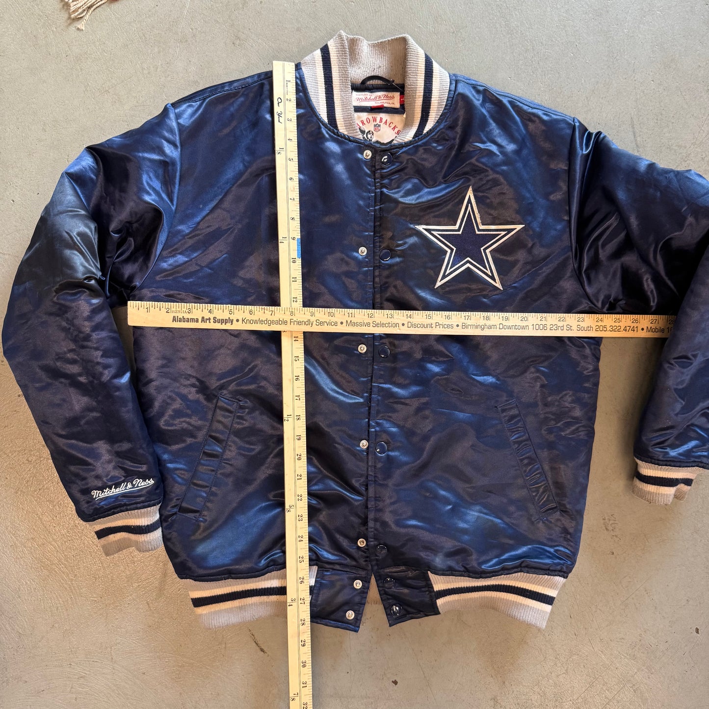 Y2K Dallas Cowboys Mitchell & Ness Satin Bomber Jacket - Large