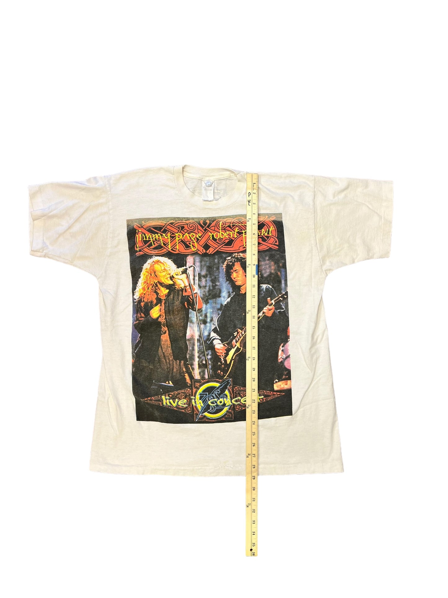 Vintage Jimmy Paige and Robert Plant Parking Lot Bootleg Tee - XL